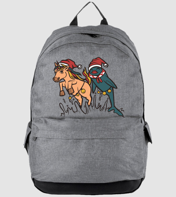 Animale de Crăciun model gri pe tricou