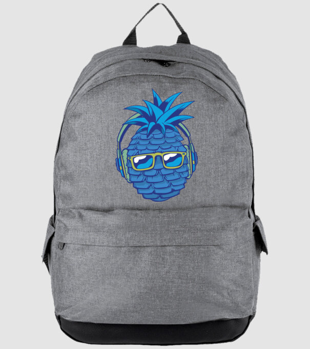 Ananas albastru cu căști model gri pe tricou