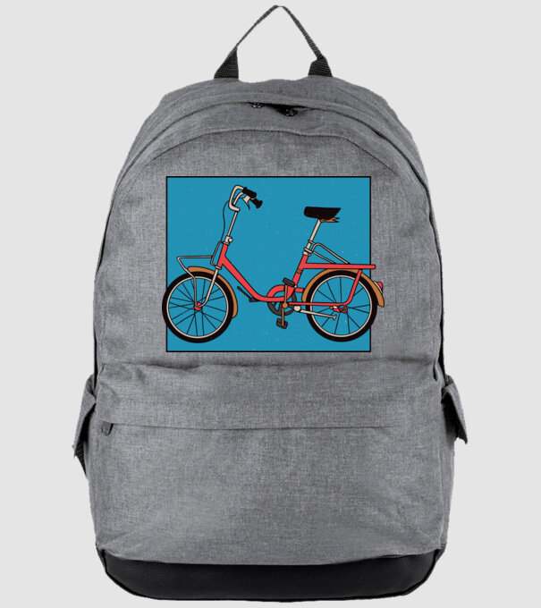 Bicicletă Camping model gri pe tricou