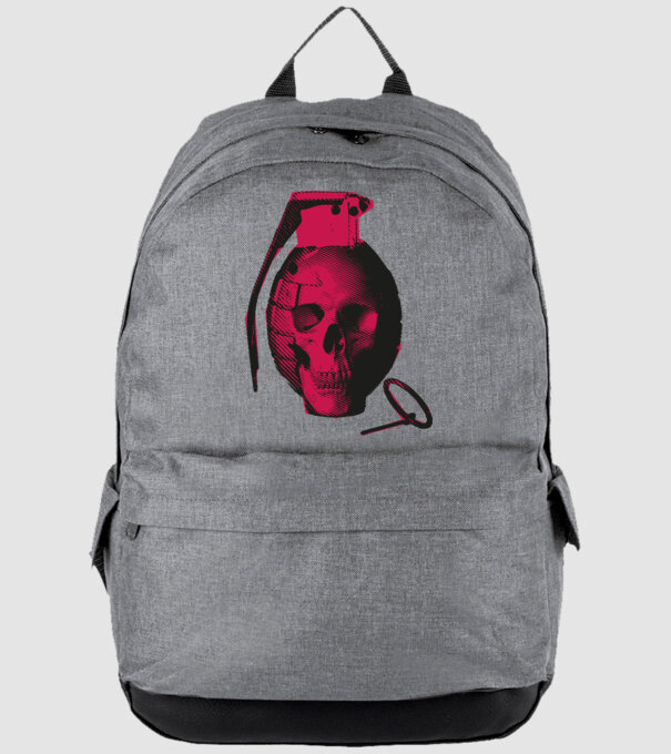 Grenadă de mână Craniu model gri pe tricou