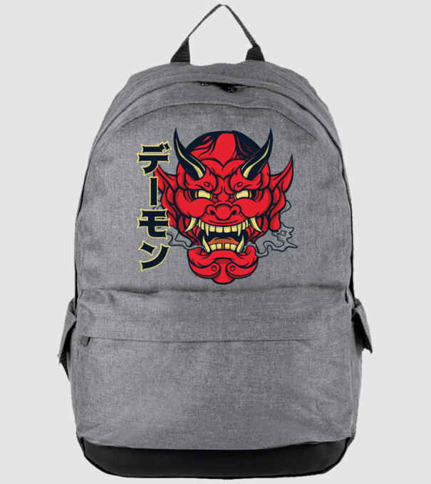 Mască demon chinez model gri pe tricou