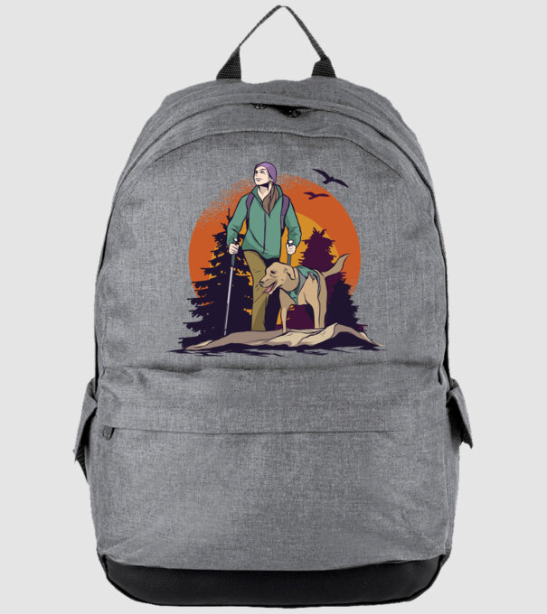 Excursie cu câine model gri pe tricou