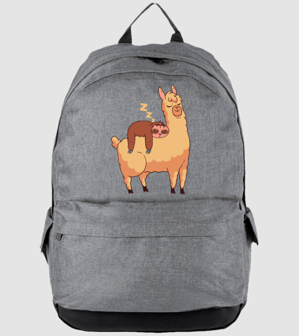 Leneș dormind pe Llama model gri pe tricou