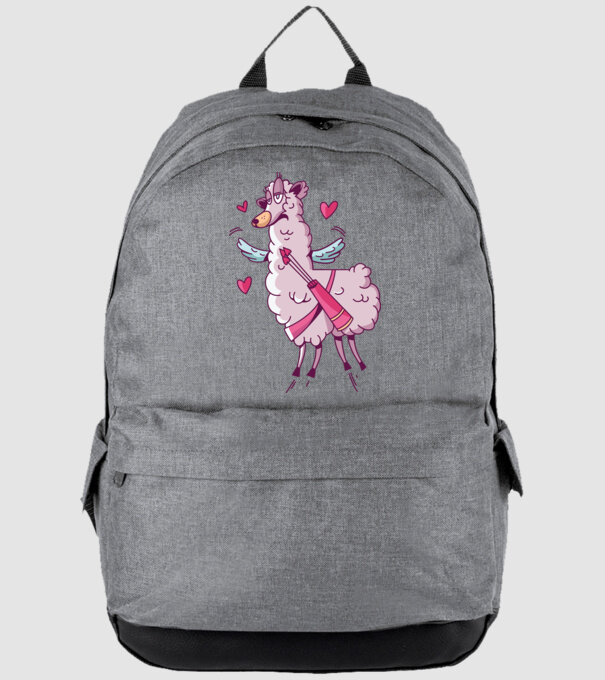 'Dragoste Llama pentru Valentine''s Day' model gri pe tricou