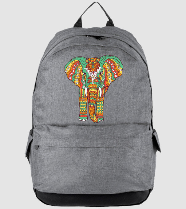 Mandala Elefant model gri pe tricou