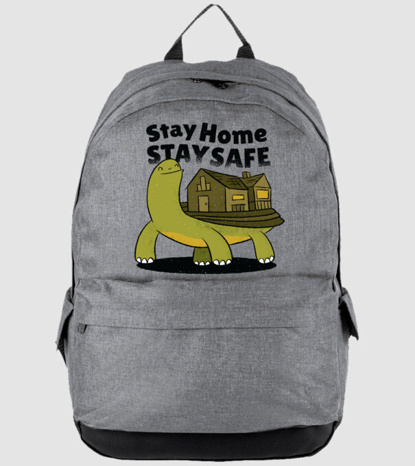 Stai acasă, stai în siguranță Țestoasă model gri pe tricou