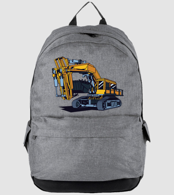 Excavator model gri pe tricou