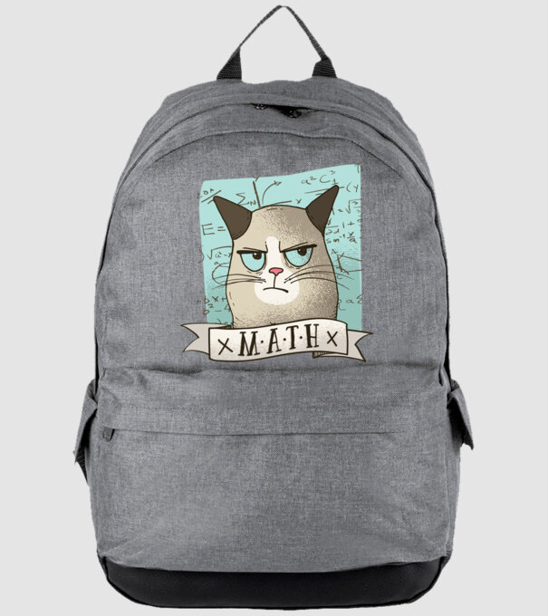 Pisică Matematică model gri pe tricou