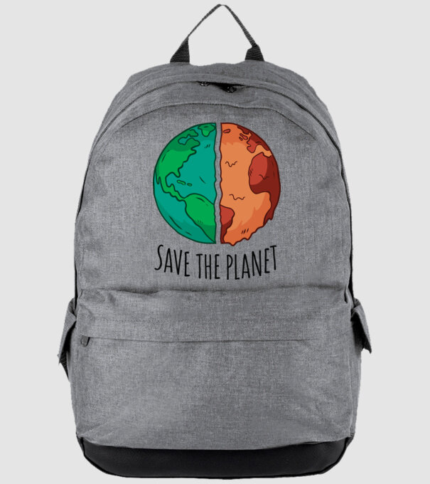 Salvați planeta model gri pe tricou