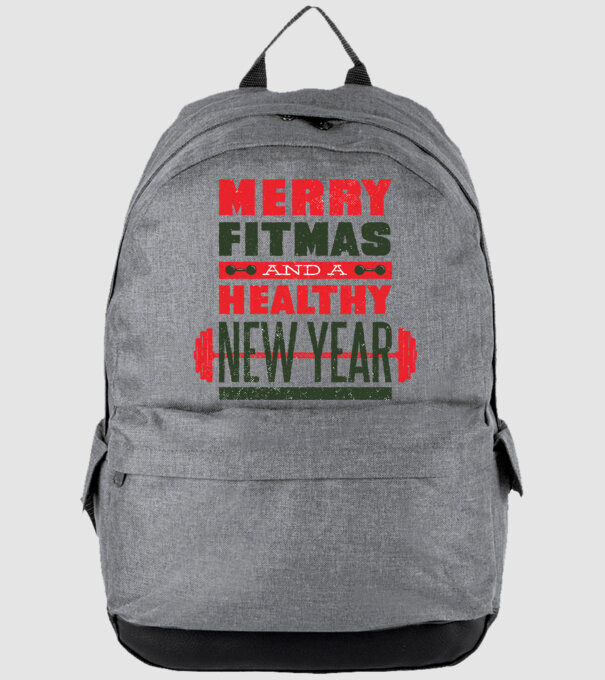 Merry Fitmas and a Healthy New Year tricou amuzant antrenament model gri pe tricou