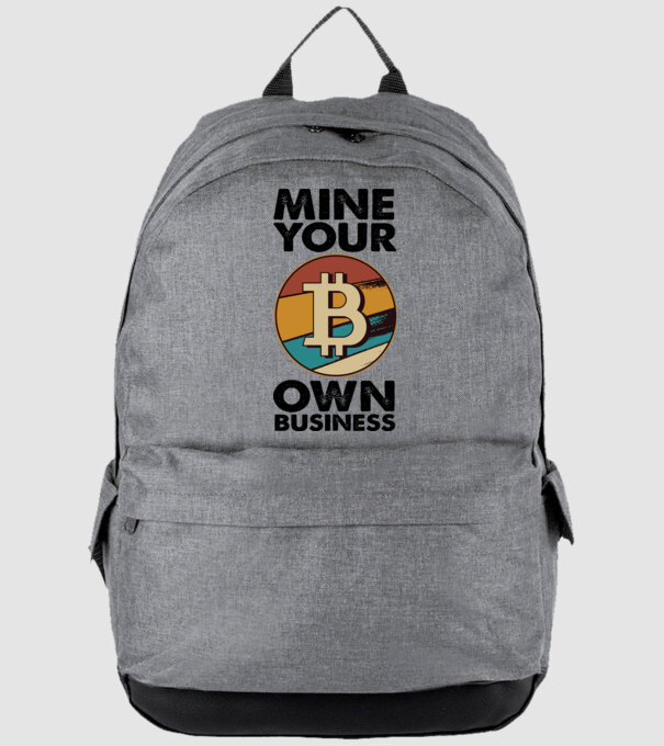 Mine your own business Bitcoin model gri pe tricou