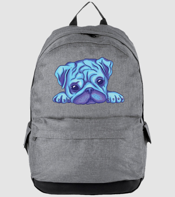 Cap de Mops acuarelă model gri pe tricou