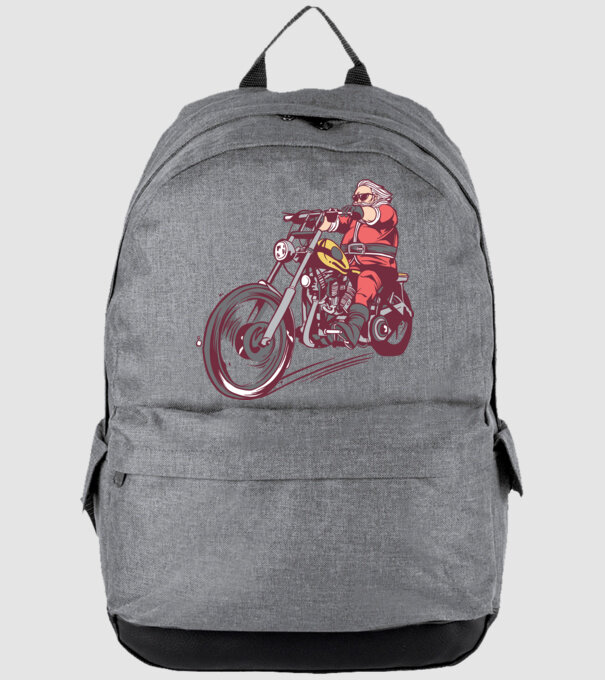 Moș Crăciun motociclist model gri pe tricou