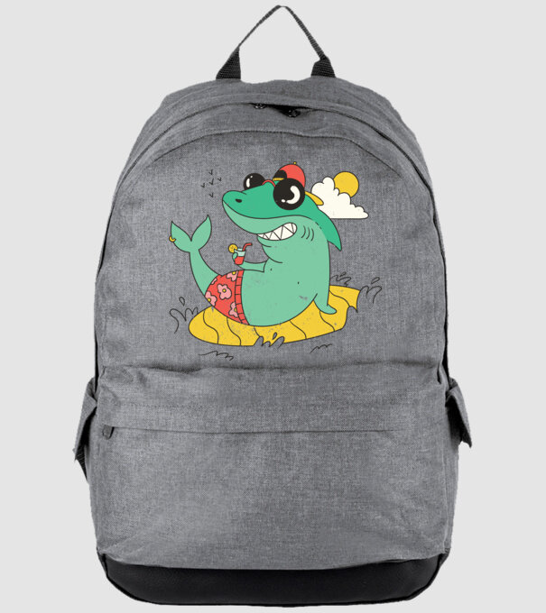 Rechin la plajă model gri pe tricou