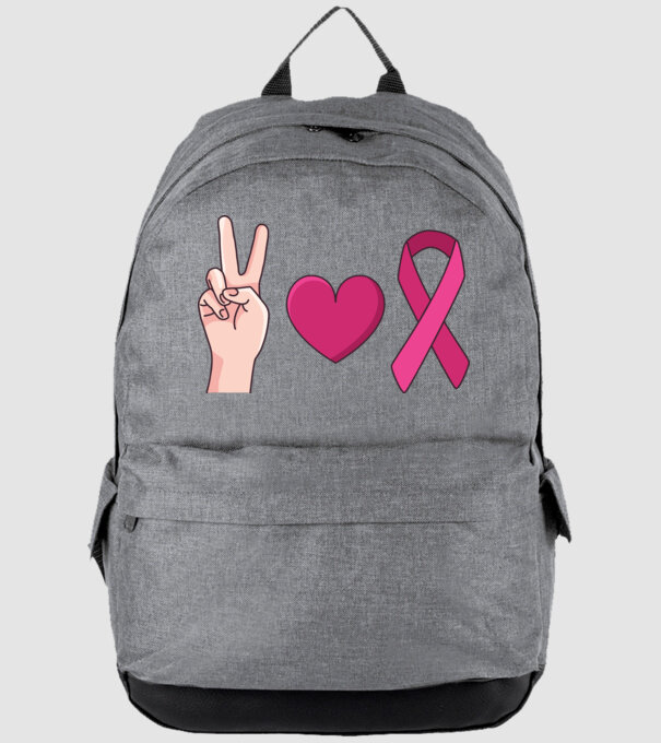 Peace Love lupta împotriva cancerului de sân model gri pe tricou