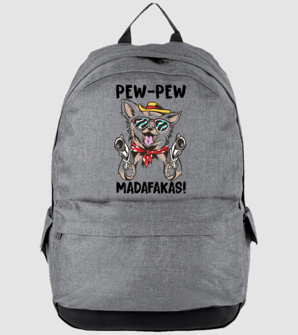Pew Pew Pew Madafakas Chivava alb model gri pe tricou