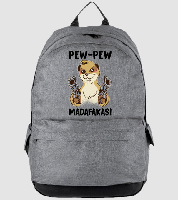 Pew Pew Pew Madafakas Suricată alb model gri pe tricou