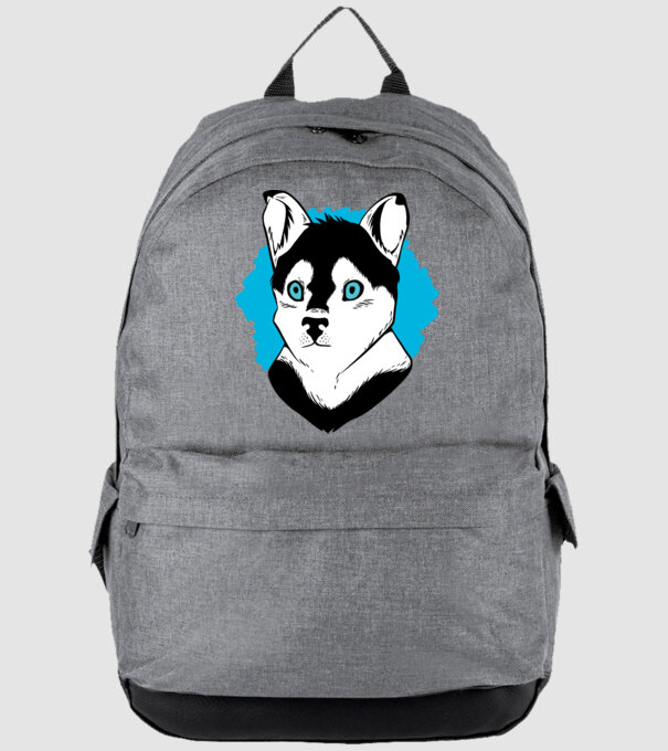 Câine Pomsky model gri pe tricou