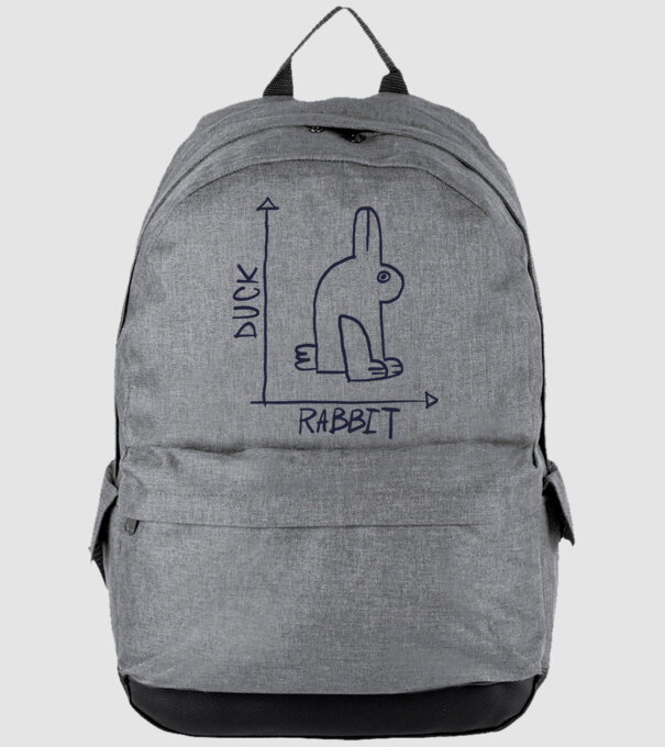 Rabbit vs Duck - Iepure sau Rață model gri pe tricou