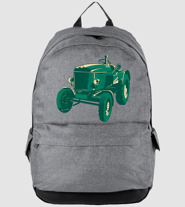 Tractor vechi model gri pe tricou