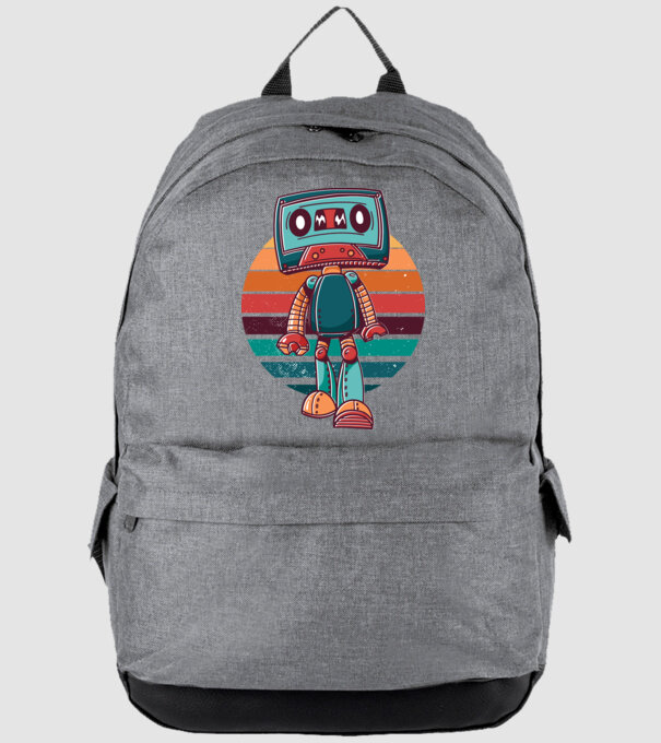 Robot Casetă retro model gri pe tricou