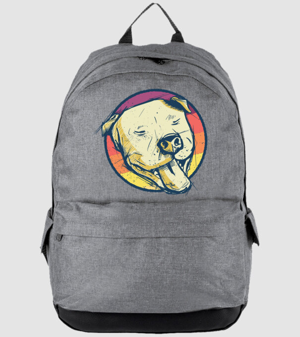 Cap Pitbull retro model gri pe tricou