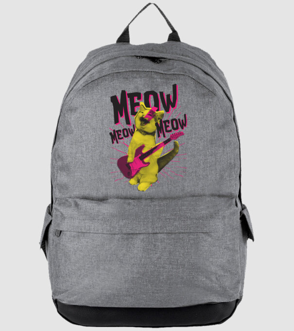 Pisică Rocker Meow model gri pe tricou
