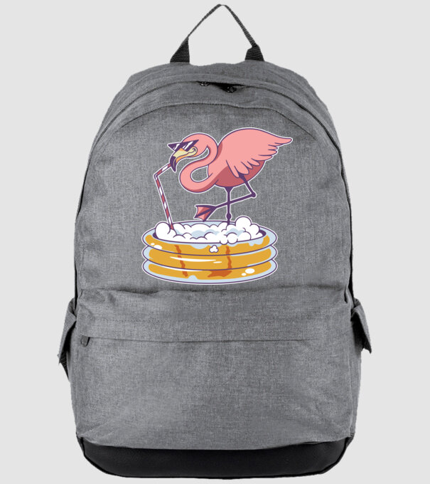 Flamingo cu bere model gri pe tricou