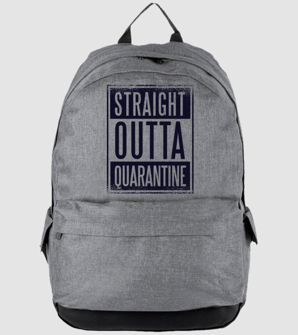 Straight outta quarantine model gri pe tricou