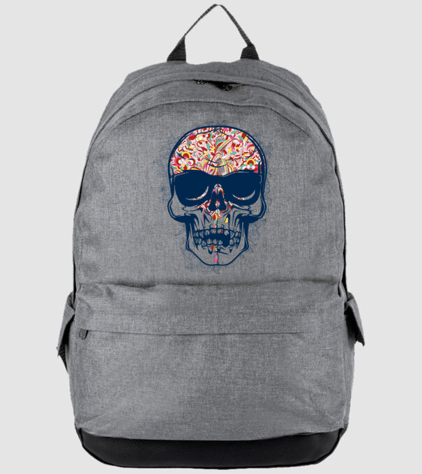 Craniu colorat model gri pe tricou