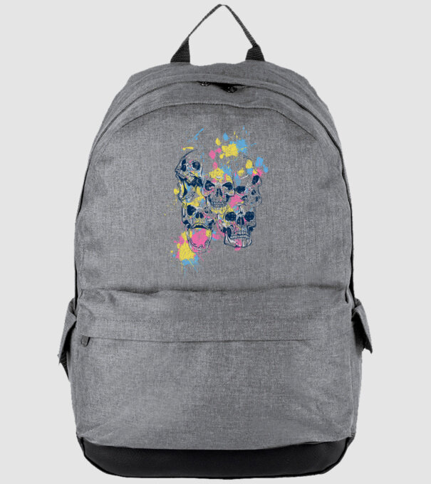 Cranii colorate model gri pe tricou