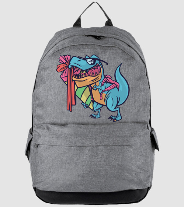 Elev T-rex model gri pe tricou