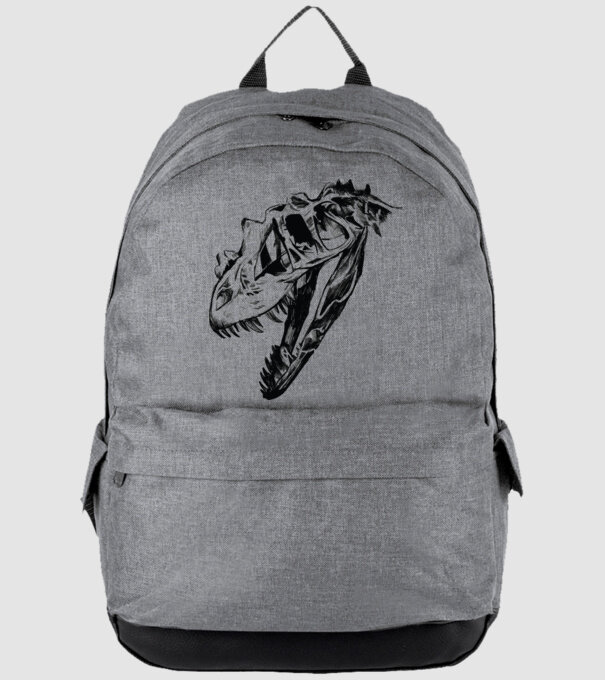 Craniu T-rex model gri pe tricou