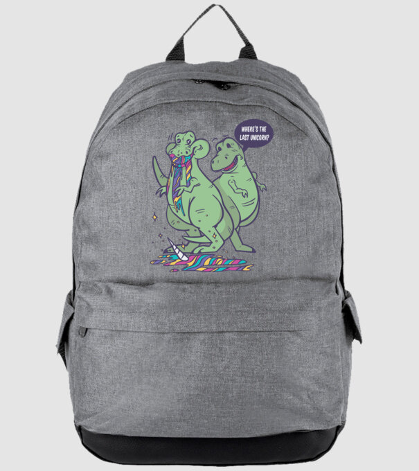 T-rex a mâncat unicornul model gri pe tricou