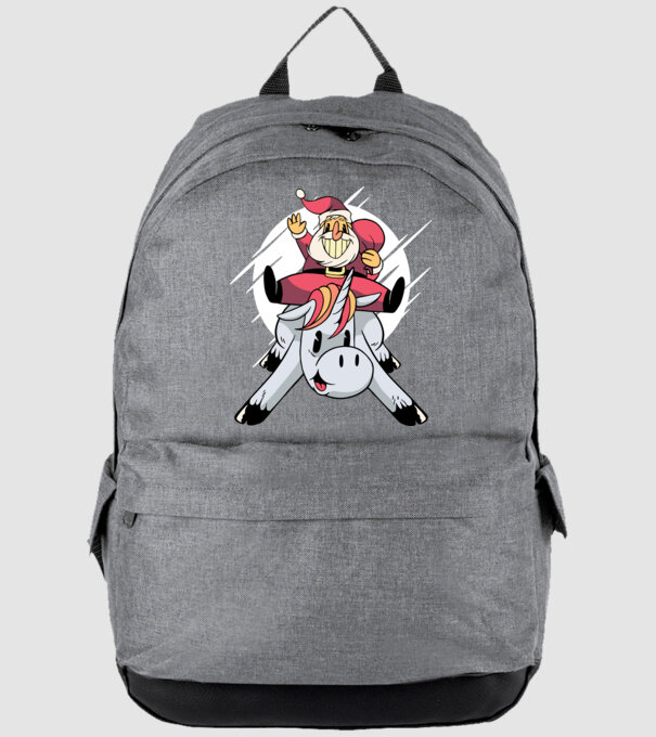 Moș Crăciun pe unicorn model gri pe tricou
