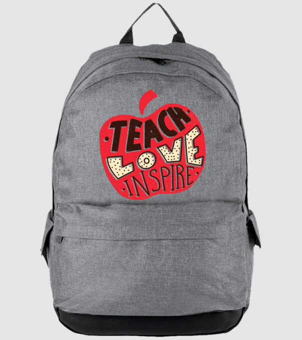 Teach Love Inspire pentru profesori model gri pe tricou