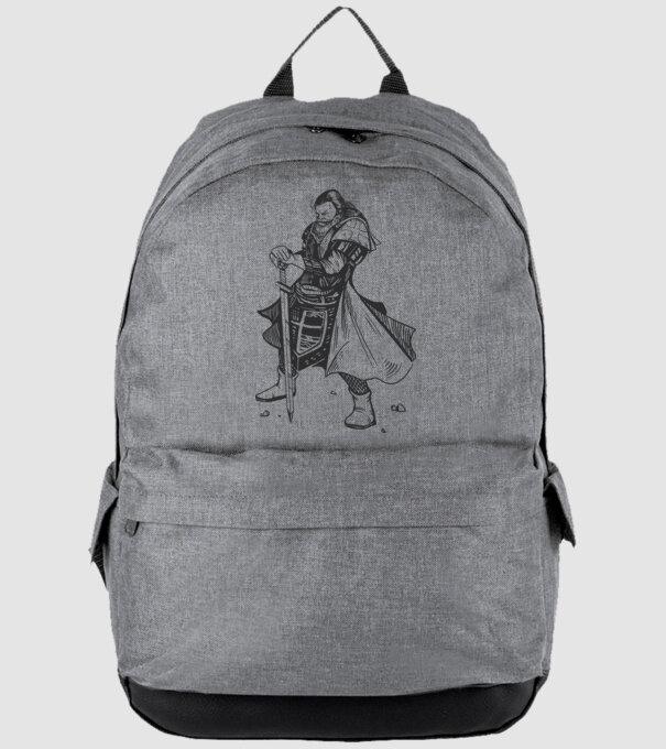 Cavaler Templier model gri pe tricou