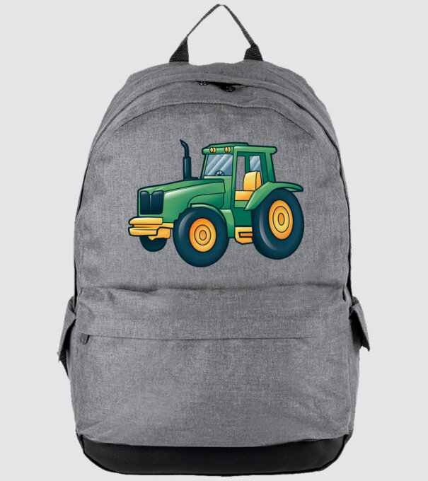 Desen Tractor model gri pe tricou