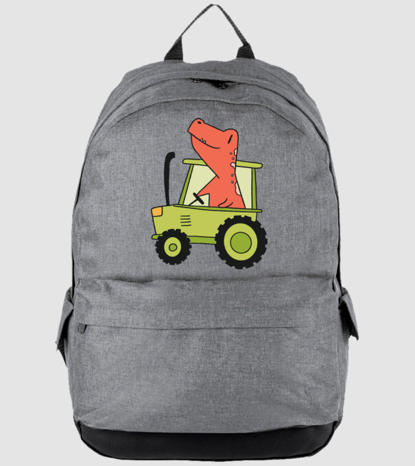 Tractor dinozaur model gri pe tricou