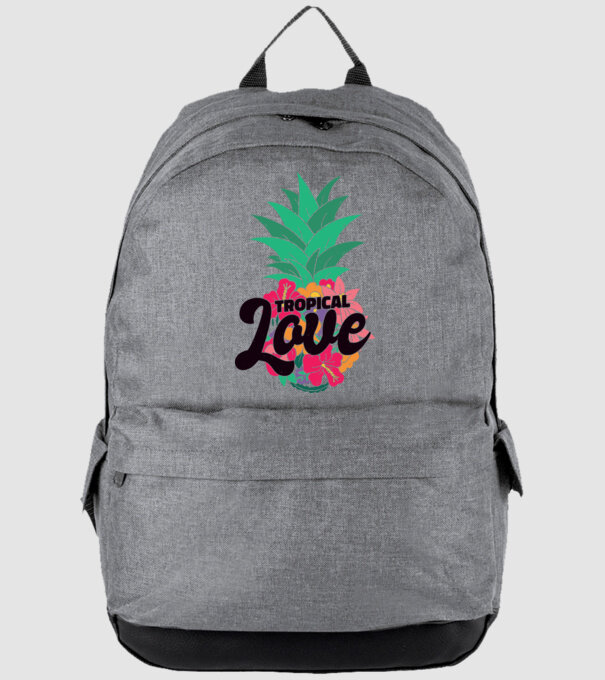 Ananas Tropical Love model gri pe tricou