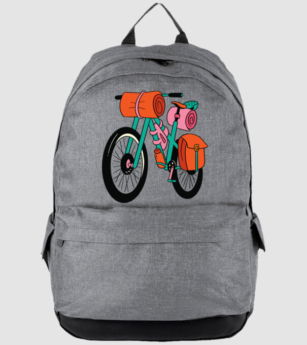 Bicicletă Drumeție model gri pe tricou