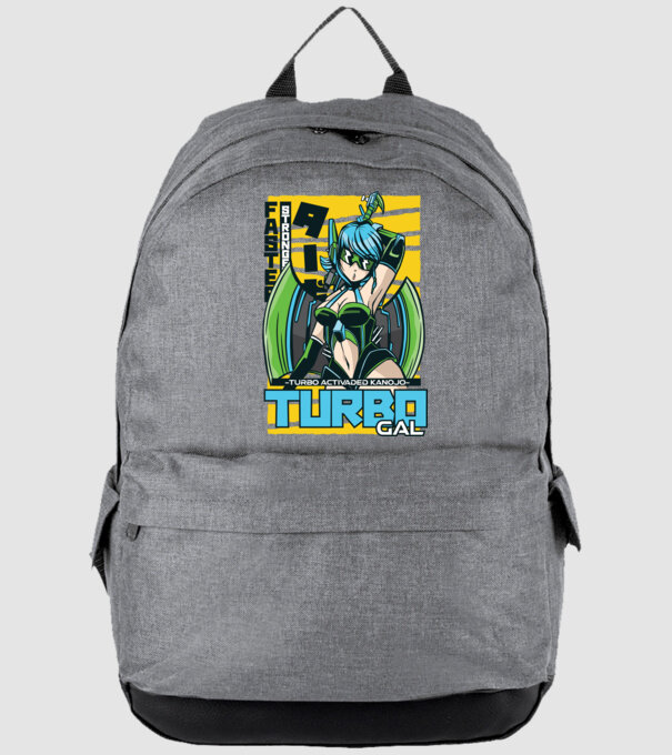 Turbo Gal Anime model gri pe tricou