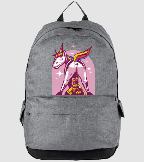 Unicorn Bitcoin model gri pe tricou