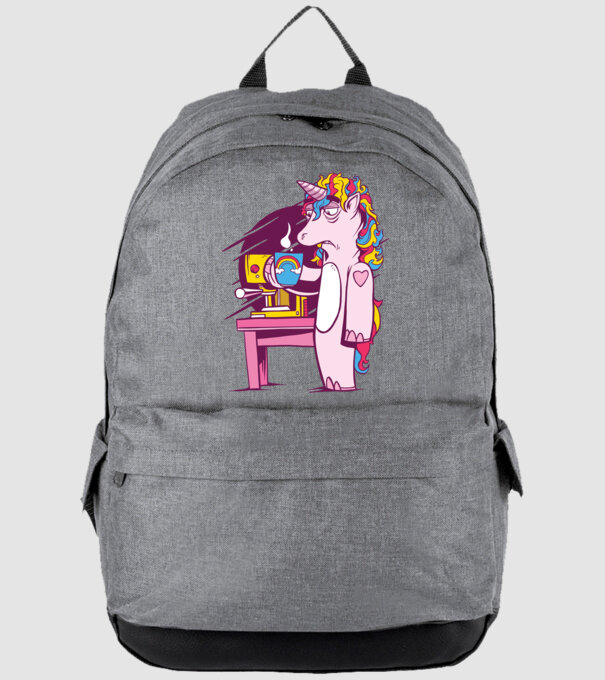 Unicorn Cafea model gri pe tricou