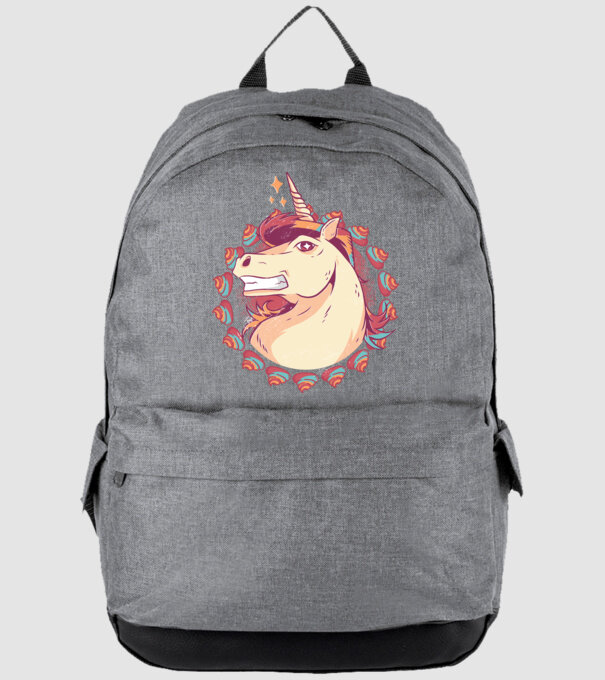 Unicorn Mullet model gri pe tricou