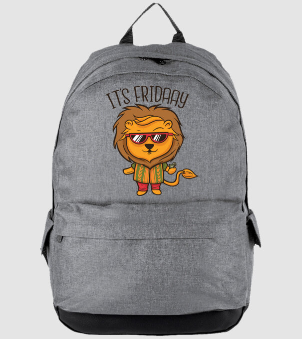 În sfârșit, vineri Leu model gri pe tricou