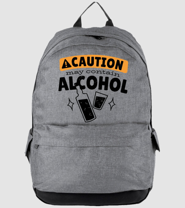 Atenție, poate conține alcool model gri pe tricou