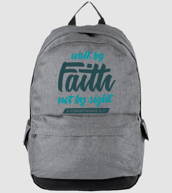 Walk by faith - Religie model gri pe tricou