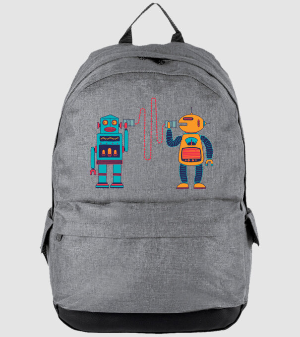 Walkie Talkie Robot model gri pe tricou