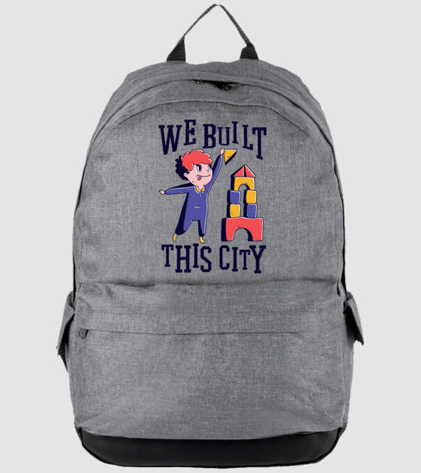We built this city blocuri de construcție model gri pe tricou